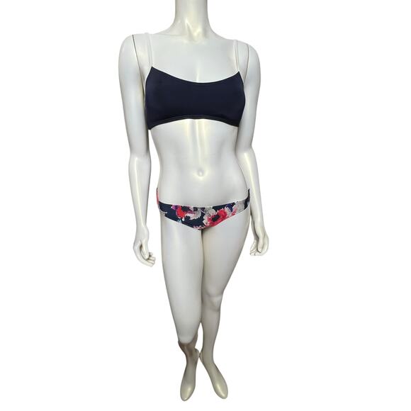 Kate Spade Bikini Set XS Black Floral Two-Piece Swimsuit Adjustable Straps - Picture 10 of 16